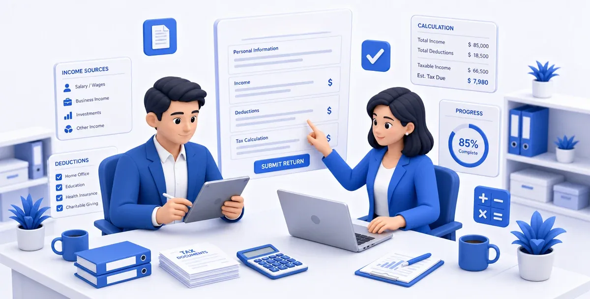 Tax prep workflow automated across ledger, bank statements, and client documents