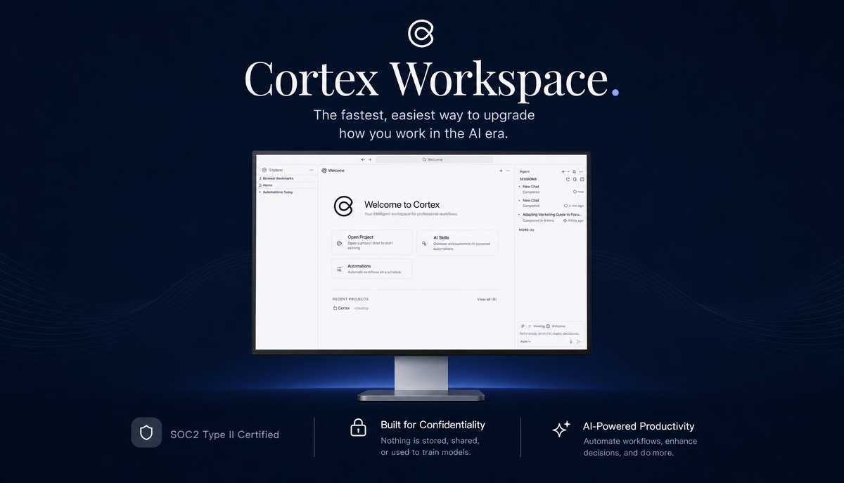 Cortex Workspace: intelligent workspace for professional workflows with SOC 2 Type II certification